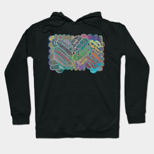 Bold Rainbow Twirlers on Black Hoodie